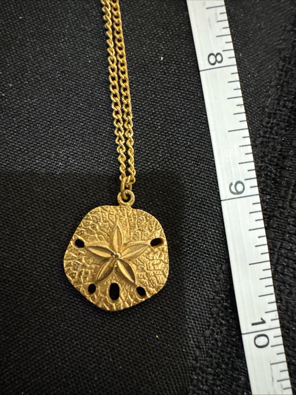 Vintage Gold color Sand Dollar Pendant Necklace - Women Jewelry